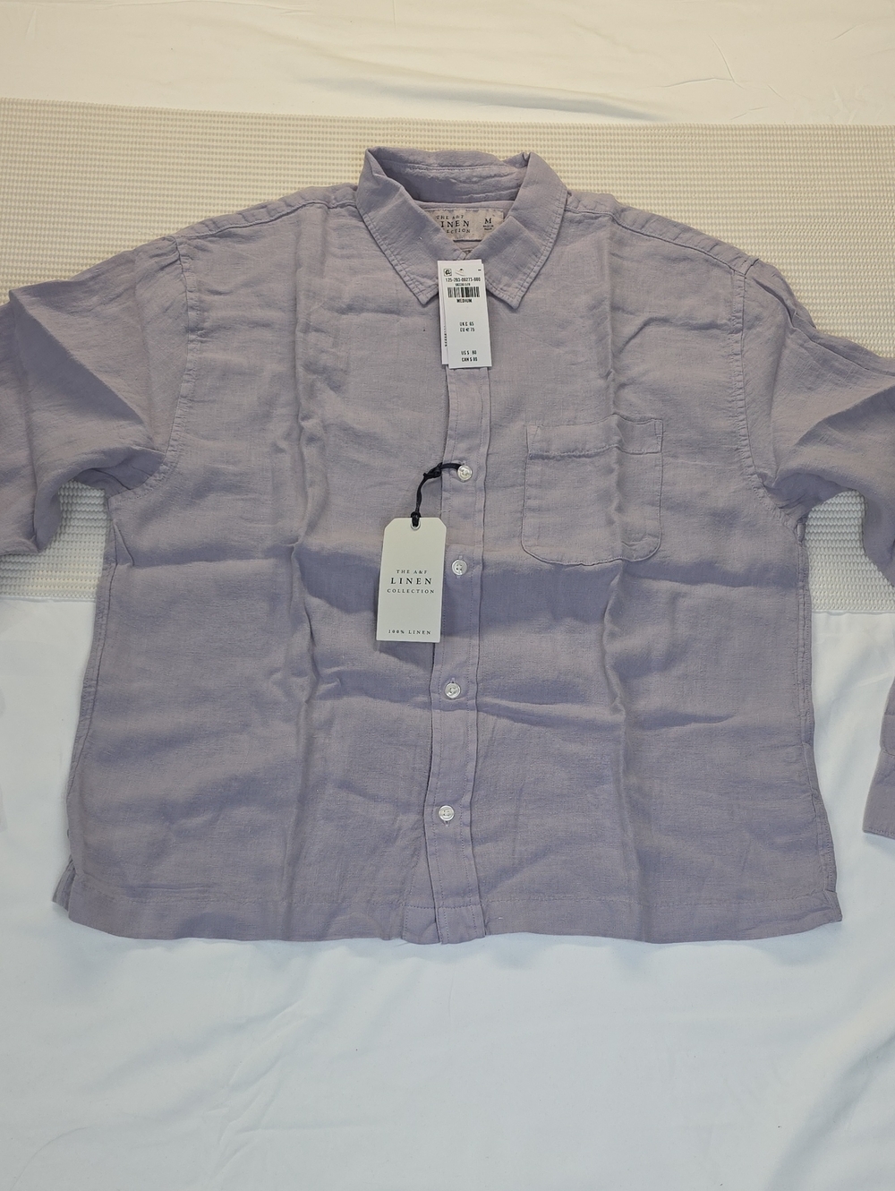 Abercrombie & Fitch Lavender Linen Button-Down Shirt Medium